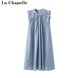 拉夏贝尔/La Chapelle蕾丝小飞袖法式背心裙款式无袖连衣裙娃娃裙