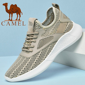 Camel/骆驼男鞋夏季休闲轻便飞织网面鞋舒适透气防滑跑步运动鞋男
