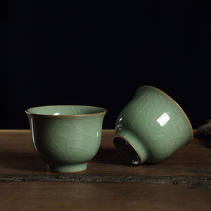 龙泉市精品青瓷茶具功夫茶杯陶瓷哥窑冰裂品茗杯茶盅主人杯小茶碗