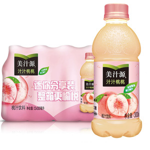 美汁源桃汁饮料300ml*6瓶混合装饮料整箱汁汁桃桃夏季饮品包邮