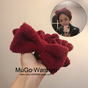 MuGo日式软绵系列 甜美蝴蝶结打结发带洗脸敷面膜束发带超气质