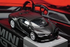 [匠心]MINI GT 1:64  布加迪 Bugatti Chiron 哑光黑合金汽车模型