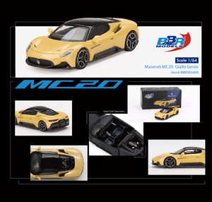 [匠心]BBR 1:64 玛莎拉蒂 Maserati MC20 黄色 合金汽车模型