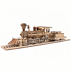 动车和谐号小火车木板制3D拼图模型儿童手工diy三维拼装玩具礼物