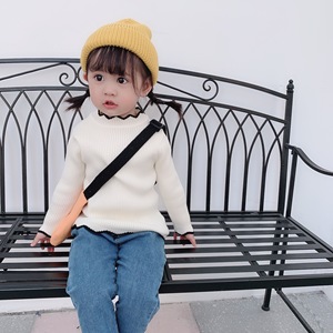 女童打底毛衣韩版小童洋气针织衫秋冬婴儿宝宝加绒毛衣1-3岁上衣