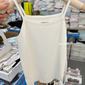 韩国品牌24夏季女童内衣女孩儿童吊带背心安全打底衫T恤纯棉内搭