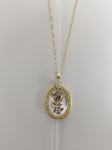 日本现货直播代购贝母钻石吊坠灵动款18k金项链海水珍珠贝母
