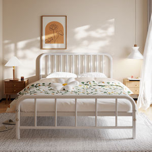 丛良欧式铁艺床双人铁架床加厚加固现代简约单人床1.5米宿舍床