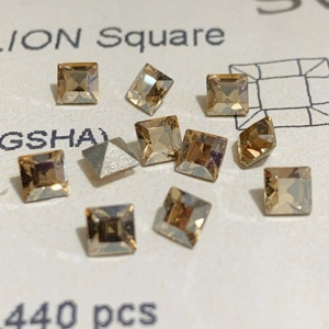 施家华子奥地利美甲钻石4428正方形尖底金色魅影美甲包包手表补钻