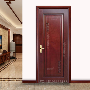 新中式实木门红胡桃木原木门烤漆门室内门卧室门实木套装门房间门