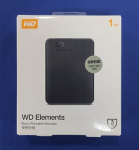 WD西部数据1TB移动硬盘E元素Elements外接USB3.0 WDBUZG0010BBK