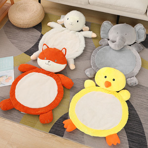 可爱动物狐狸大象造型婴儿垫子毛绒玩具宝宝睡觉垫儿童安抚布娃娃