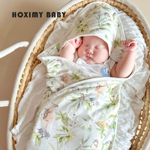 婴儿抱被纯棉新生儿包被初生春秋冬防惊跳产房外出抱被宝宝包单