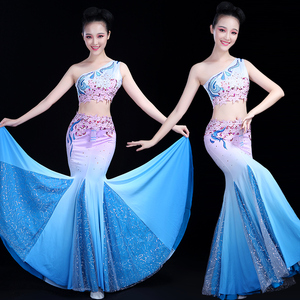 傣族舞蹈服装演出服女成人新款云南民族风孔雀舞艺考独舞裙子套装