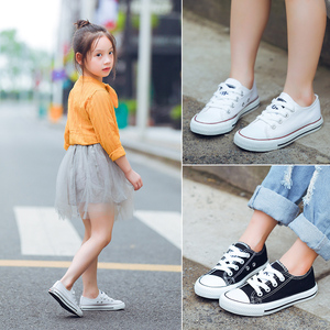 2023春季新款儿童帆布鞋亲子母子球鞋男童女童鞋子白色宝宝潮韩版