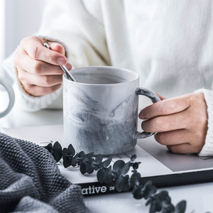 大理石纹陶瓷马克杯情侣杯创意简约北欧办公室家用咖啡杯ins水杯
