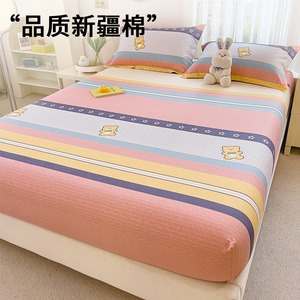 纯棉床笠单件100全棉床罩三件套席梦思床垫保护罩防滑全包床单套