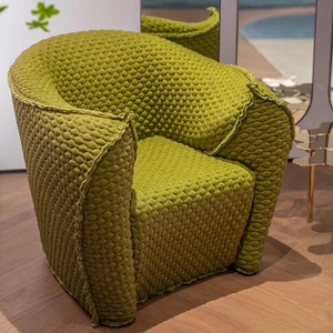 意式极简新款家用单人沙发现代简约网红3D休闲椅慵懒布艺设计师