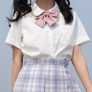 【梗豆物语】双层甜美丸襟短袖衬衫jk制服日系少女学院风百搭