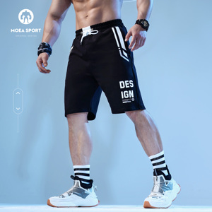 墨立方潮流夏季健身跑步短裤宽松简约时尚休闲美式男士运动五分裤
