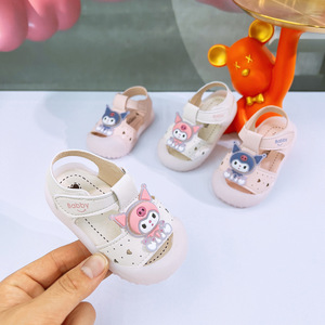 女童凉鞋0-1岁2婴幼儿包头学步鞋女孩公主鞋软底女鞋夏季韩版