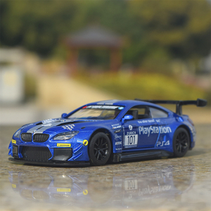 1/44 宝马 M6 GT3 赛车101号车跑车金属合金汽车模型玩具摆件装饰