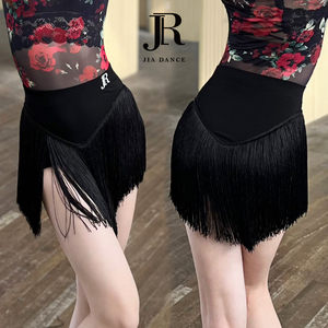 JIA DANCE新款V型流苏短裙拉丁舞半身裙带底裤国标舞百搭裙子R150