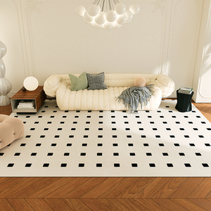 现代简约地毯客厅北欧ins奶油风高级轻奢沙发茶几毯短毛卧室地垫