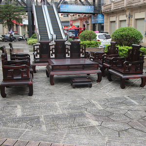 红木家具老挝大红酸枝沙发十一件套组合交趾黄檀实木客厅沙发椅