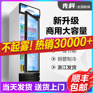 商用大容量饮料柜立式冰箱冰柜玻璃单双门超市啤酒保鲜冷藏展示柜