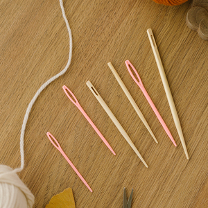 日本进口seeknit缝合针竹制缝衣针大头针中粗毛线用手缝针绣花针