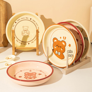 高颜值盘子陶瓷套装日韩式创意和风餐具家用深盘饭盘寿司盘泡菜碟