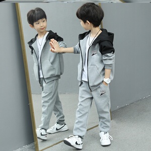 2024年童装韩版穿的男童套装春装八106卫衣外套儿童一套六男生9岁