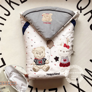 韩国原单婴儿抱被新生儿纯棉包被宝宝用品秋冬款加厚抱毯被子