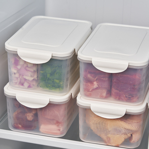 日本冰箱冷冻收纳盒冻肉分格盒子冻汤盒食物保鲜盒食品级冰箱专用