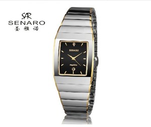 专柜正品 圣雅诺senaro 专柜正品手表 高档 钨钢间金 男表 1106G