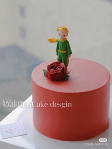 狐狸创意玫瑰小王子情侣生日装饰小摆件办公室桌面蛋糕装饰品树脂