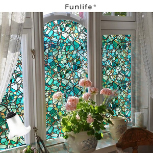 《仙灵花园》设计师款玻璃贴膜松绿水磨石窗户贴纸隐私玻璃静电贴