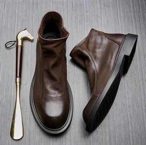 韩国专柜冬季复古切尔西靴马丁靴男士英伦风真皮靴子头层牛皮短靴