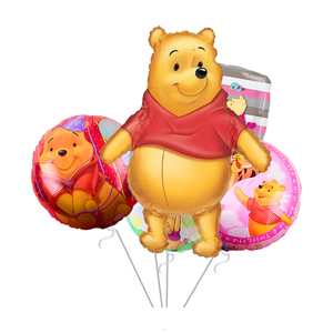 维尼熊生日派对氦气球卡通汽球儿童装饰场景布置飘空小熊铝膜气球