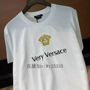 VERSACE/范思哲男士新品美杜莎标志图案棉质休闲百搭短袖T恤