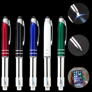 多功能创意金属灯笔电容触屏笔广告圆珠笔可定制LOGO激光雕刻可UV