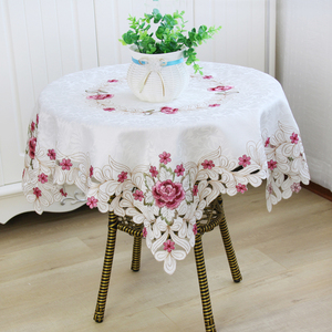 欧式小圆桌桌布布艺圆形餐桌布圆台盖布家用圆茶几长方形方几台布
