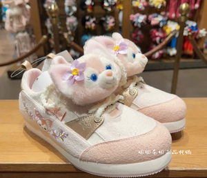上海迪士尼国内代购玲娜贝儿粉色绒面运动休闲鞋平底鞋