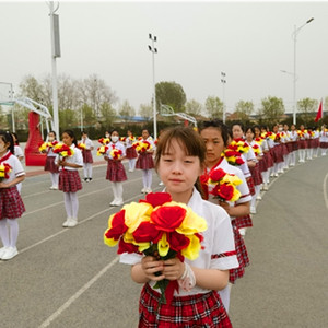 颁奖典礼运动会表演学生手持七彩假花塑料绢花跳舞蹈道具仿真花束