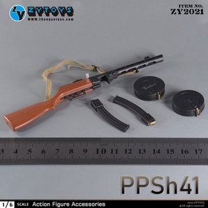 ZYTOYS 1:6 兵人玩具模型配件ZY2021 PPSh41波波沙 毛子苏联军事