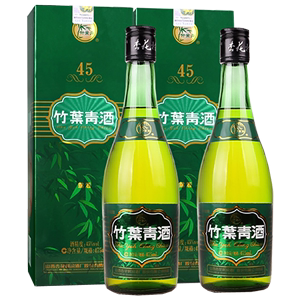 山西杏花村汾酒45度牧童竹叶青酒475ml*2瓶 国产露酒