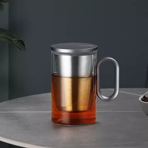 玻璃泡茶杯茶水分离杯不锈钢内胆办公室专用水杯大容量带盖个人杯
