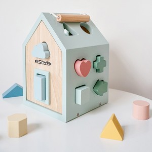 木制儿童益智几何形状配对智慧屋玩具蒙氏启蒙早教立体积木智力盒