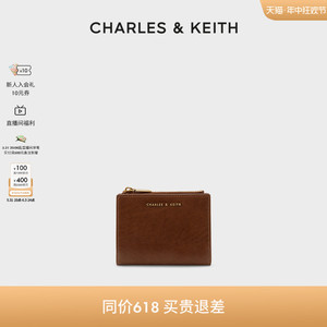 【618同价】CHARLES&KEITH简约卡包CK6-10680907短款拉链零钱包